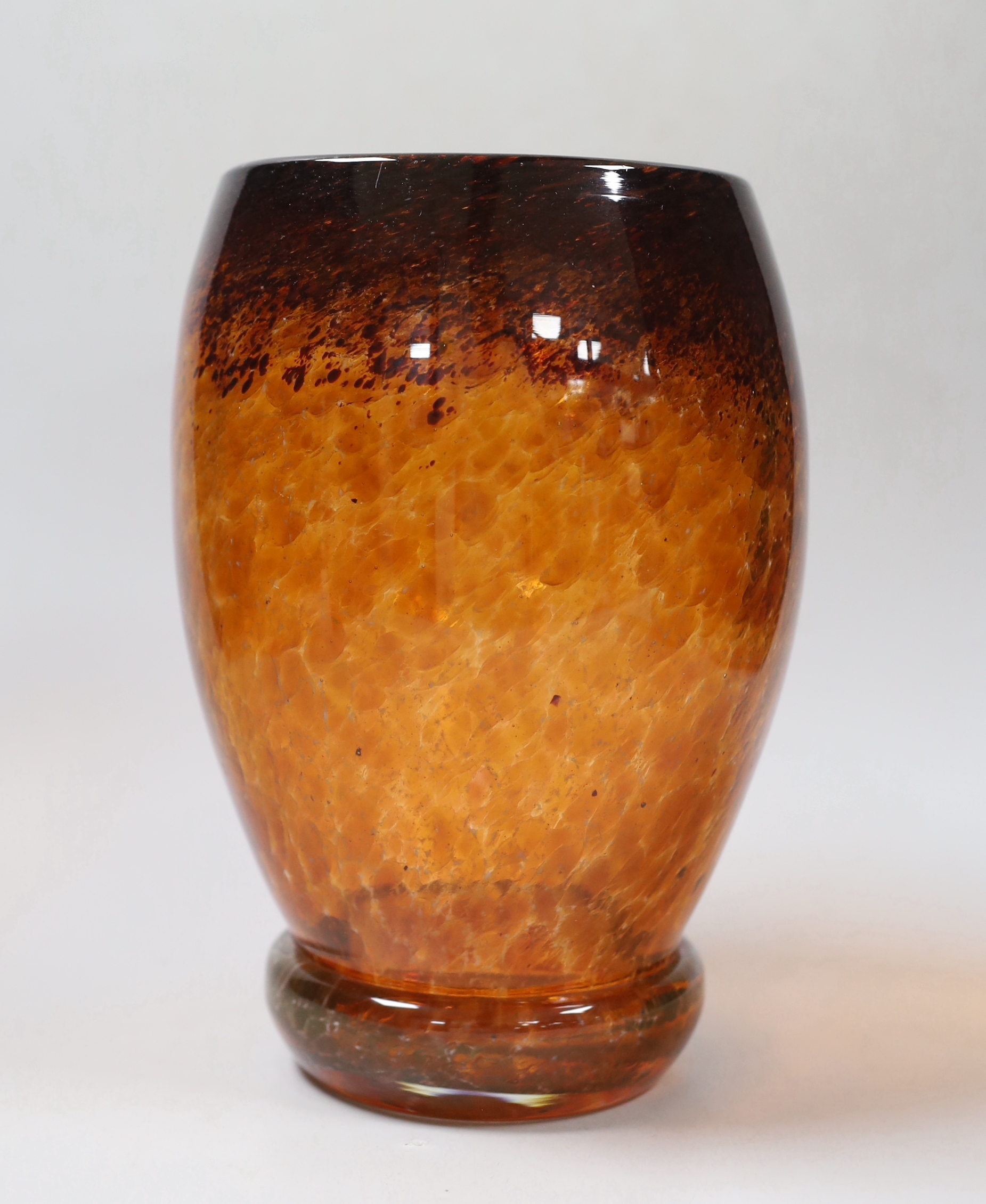 A Monart style glass vase. 26cm tall